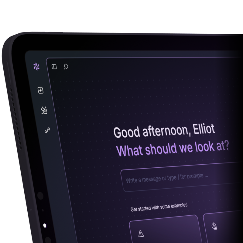 IFS Intelligence conversational interface on a tablet.